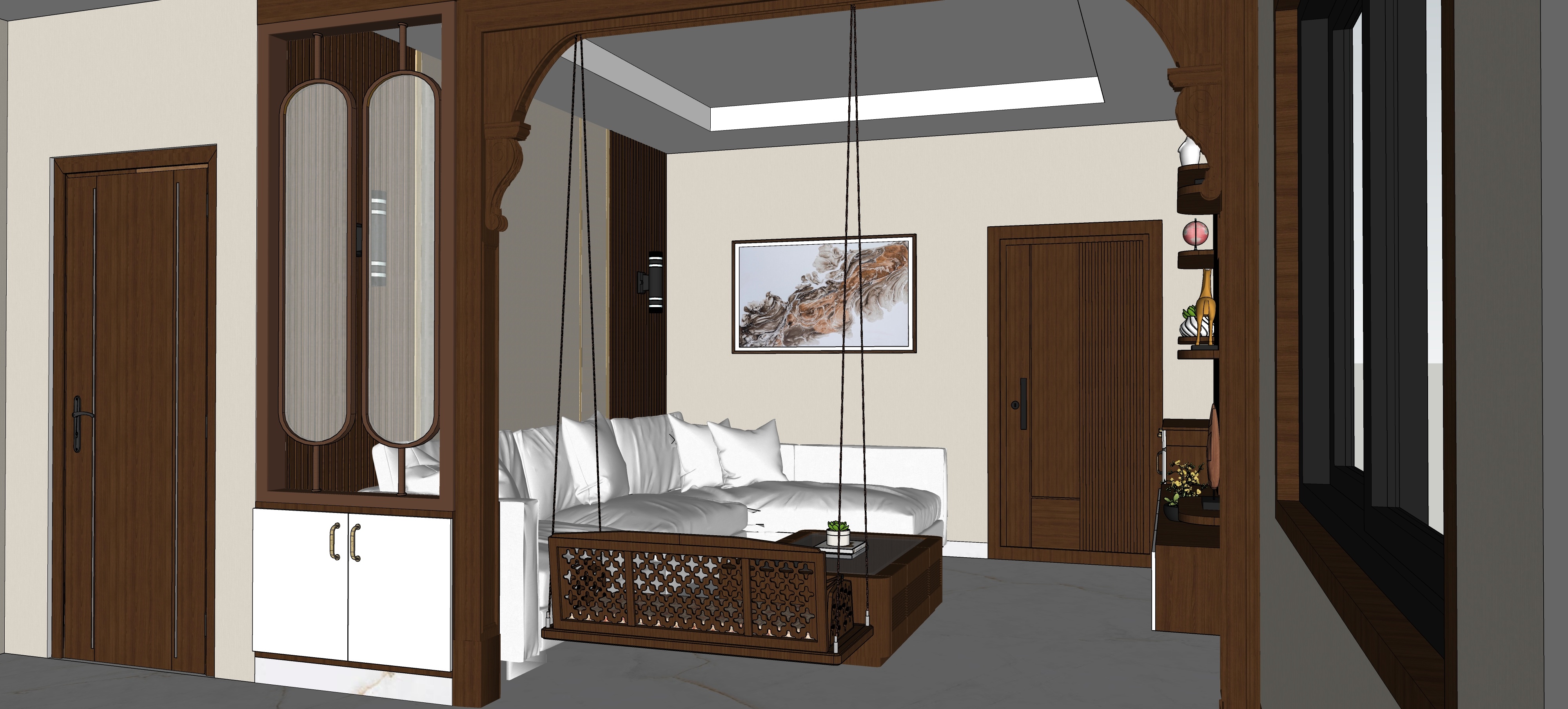 The Obsidian Lounge — Living Area — SketchUp input